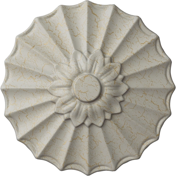 Ekena Millwork Shakuras Ceiling Medallion (Fits Canopies up to 1 3/8"), 9"OD x 1 3/8"P, Pot of Cream Crackle CM09SHPCC - main